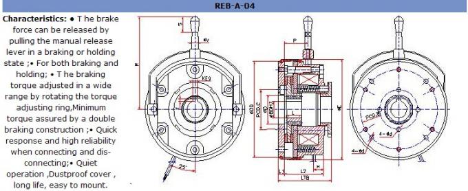 Электромагнитные зажимы и тормозы, REB-A-04-06, REB-A-04-08, REB-A-04-10, REB-A-04-12, REB-A-04-16, REB-A-04-18