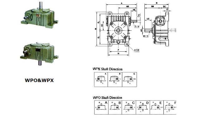 Оптовая коробка передач редуктора Wpa Wpeda Wpeds Wpedo